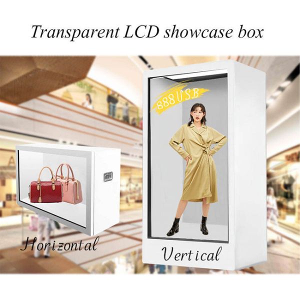 86 inch See Through Lcd Screen Product Showcase Lcd Display Box Android Touch Screen Advertising Player