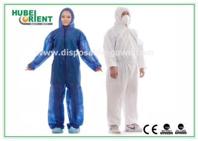 SMS Hooded Disposable Protective Suit With Elastic Wrist / Ankle / Waist
