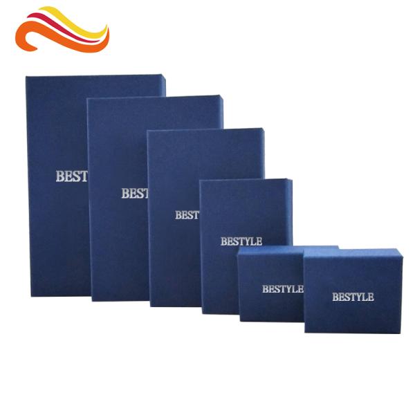 Luxury  Magnetic  Matte Blue Gift Packaging Boxes with  Embossing  Flocking