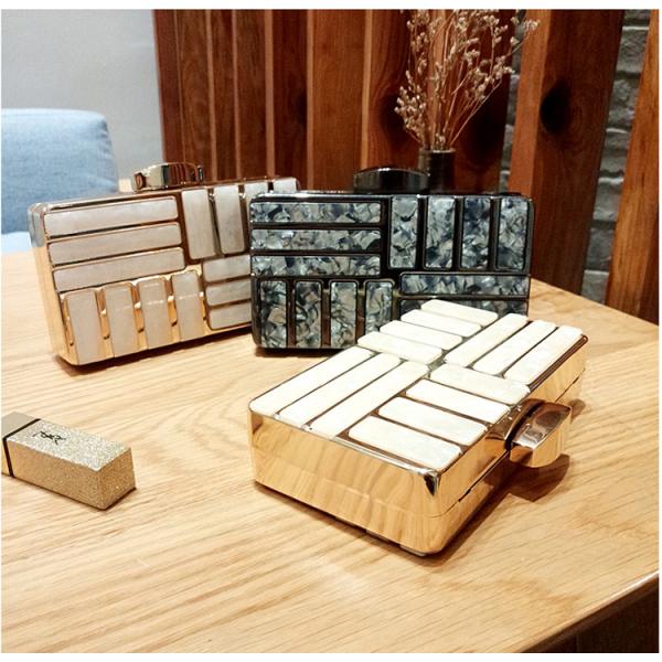 Marbling banquet bag European and American fashion dinner bag lady's handbag acrylic bag lady's clutch