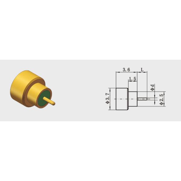 50Ω Impedance DC 1.7mm Pin Male SMP RF Connector
