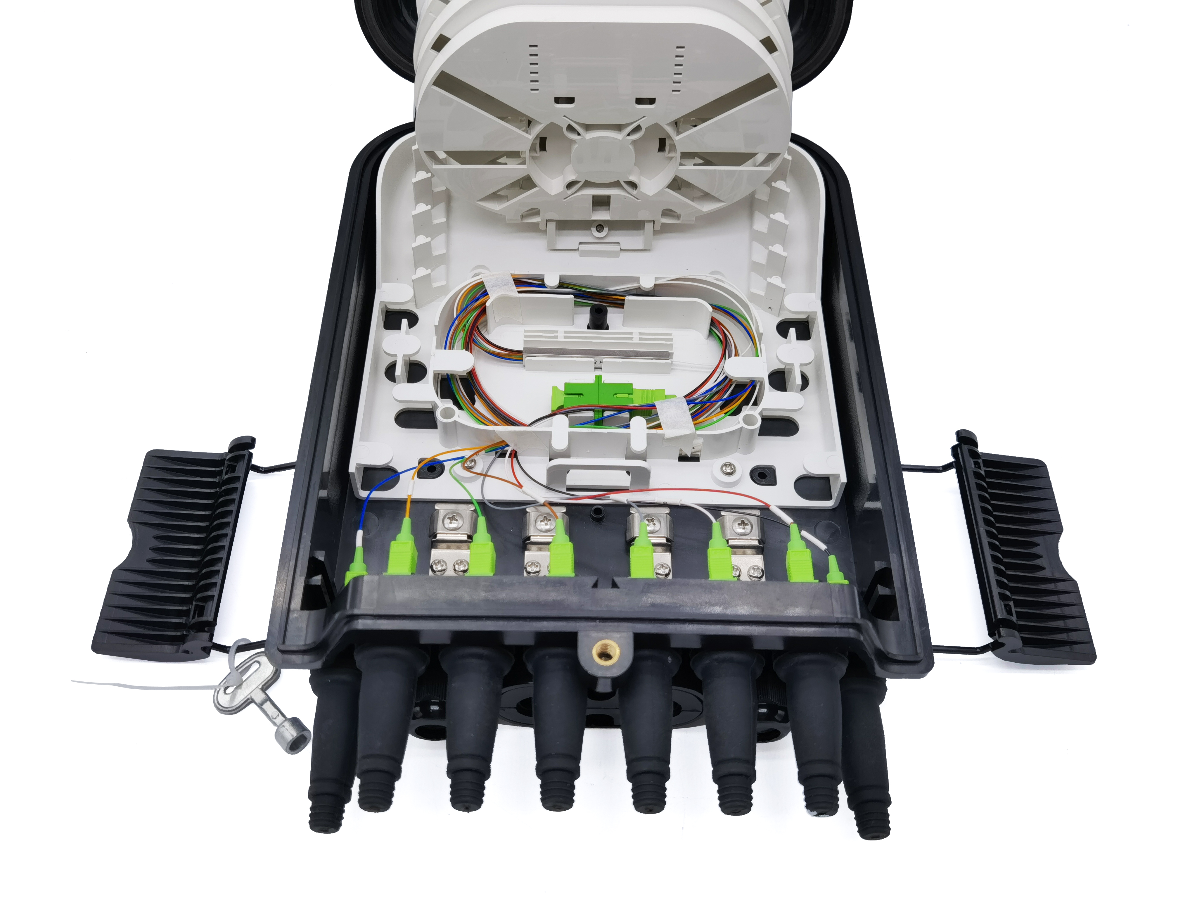 YINGDA FTTH 8 портов разделительная коробка IP65 водонепроницаемый CTO-8R MINI SC адаптер с резиновым ботинком