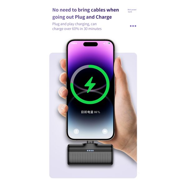Mini Type C Portable Power Bank Quick Charging 5000mah Power Bank Customized