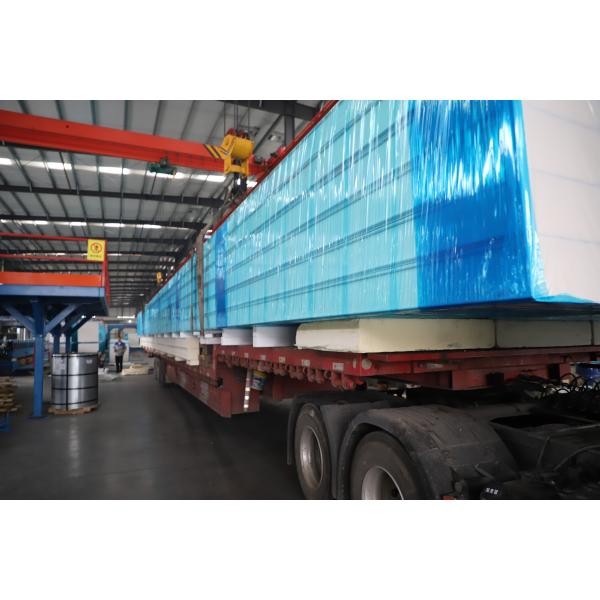 Painéis de sandwich de poliuretano de poupança de energia, painéis isolados de quarto frio branco