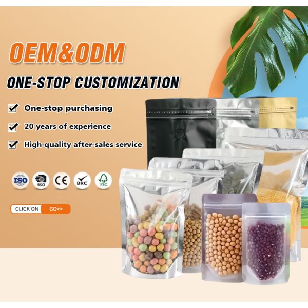 Premium Quality Zip Lock Resealable Stand up Pouch Full Clear Plastic Packaging Bag for Food Storage