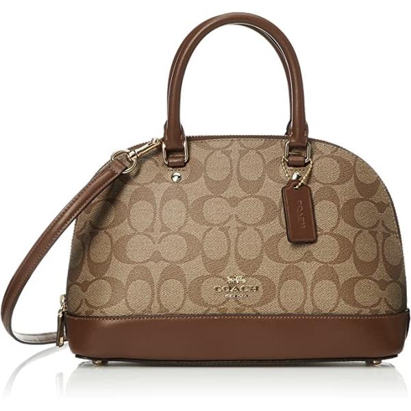 Portable Khaki Coach PVC Leather Women Designer Handbags F27583