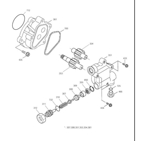 Насос PTO экскаватора насоса с зубчатой передачей 718911 401-00133 Doosan DX225LC пилотный