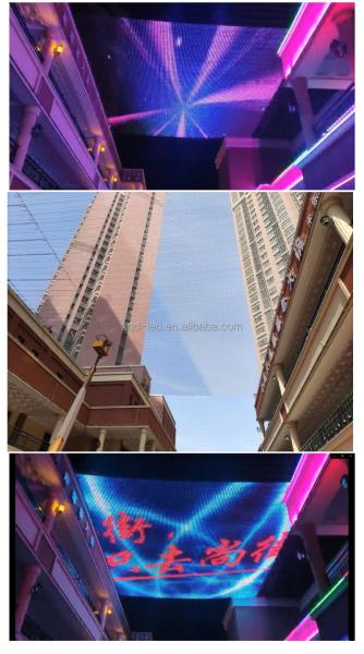 Electronic Advertising Board LED Mesh Screen Transparent Foldable Waterproof