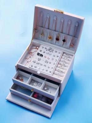 Customized Luxury Small Jewelry Box Organizer PU Handle Jewellery Organiser Box