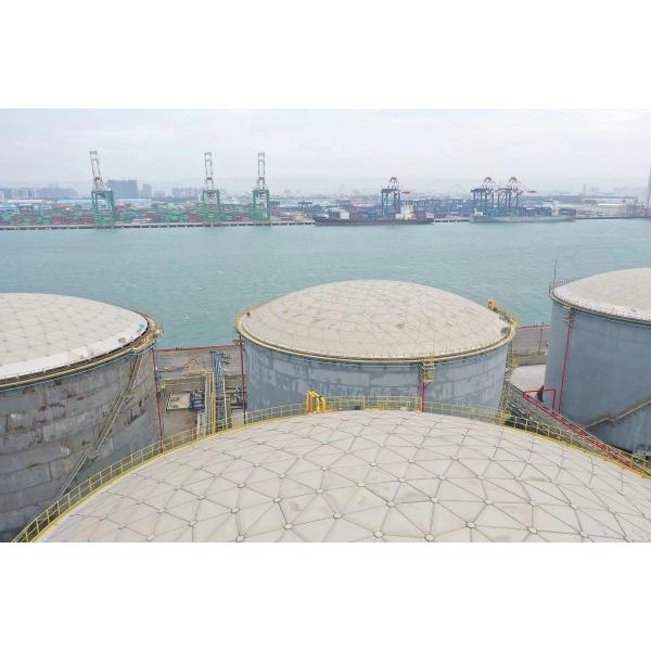 Toit de dôme géodésique en aluminium à structure sphérique légère pour réservoir de pétrole