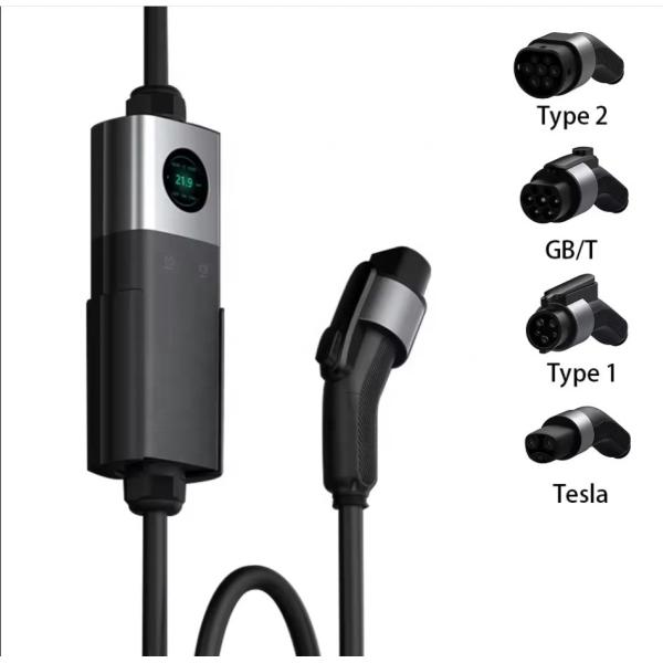 CE FCC ROHS Certified RDC 16A 3.5KW 7KW TYPE1 Portable EV Charger for Home IP65 Grade