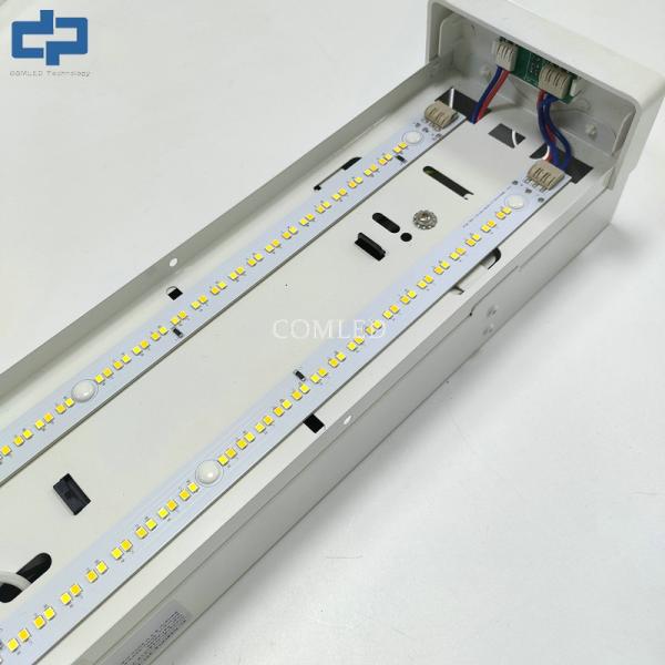 Emergency industrial LED batten light with more than 3 hours of duration IP20 LED Linear light fitting for Hanging installation parking lot Lighting fixtures with 110-140lm/w emergency Linear Light