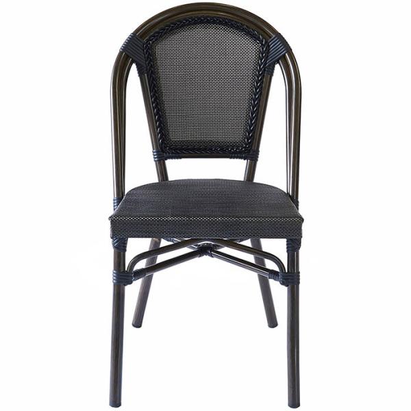Light Weight Black Textilene Aluminum Bistro Dining Chairs