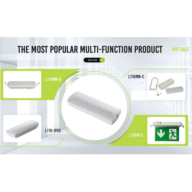 3W Wall Mounted Ceiling Recessed LED Rechargeable Emergency Light 3 Year Warranty 180 Minutes Backup