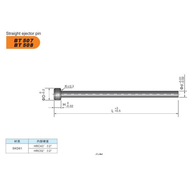 Pin рукава выталкивателя высокой точности SKH51 подгоняет логотип