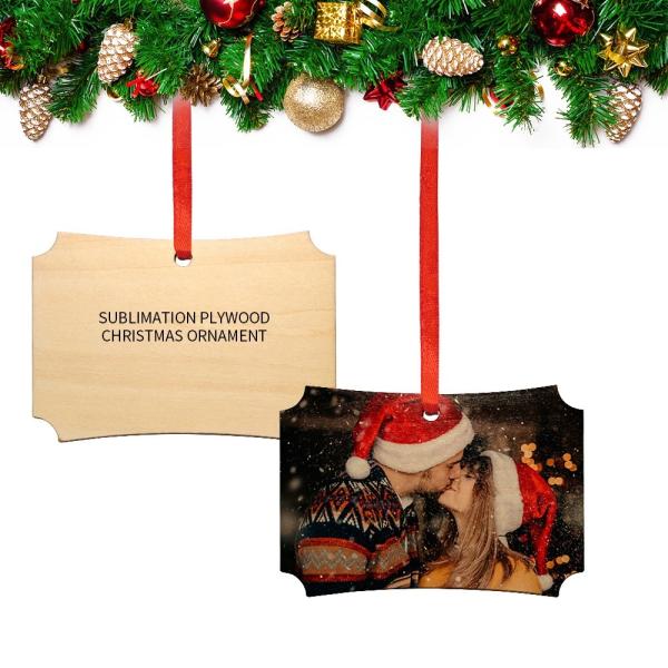 Customized Printing Sublimation Wooden Christmas Ornaments Decorations