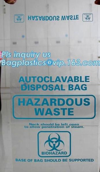 Safe Disposal, biohazard labeling, Autoclavable Bag, Polypropylene, Disposable, clear transparent Disposal sack