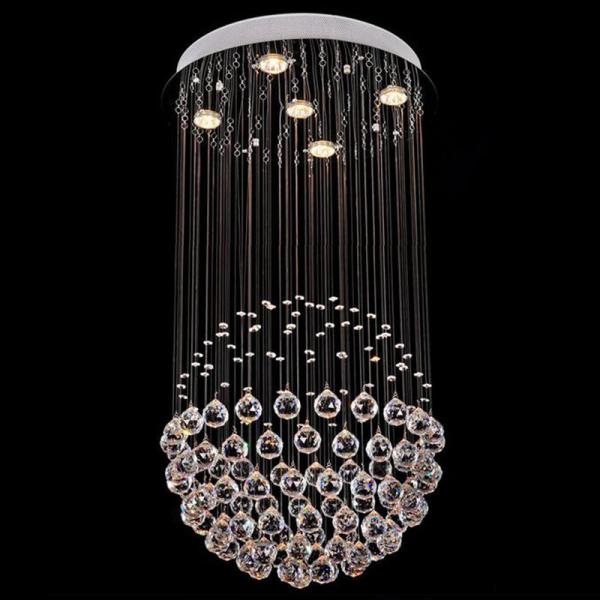 Modern K9 Large LED SphericLiving Room Crystal Chandeliers Round Large Chandelier(WH-NC-28)