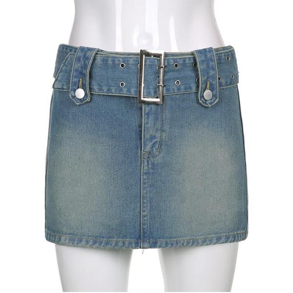 Oem Factory Manufacturer Custom Logo Hip Skirt Lady Short Denim Skirt Custom Denim Clothing