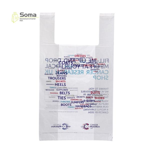 Custom Shopping Logo Print T Shirt Carrier Printed Plastic Bag