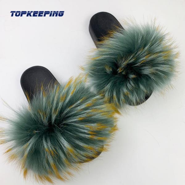 EUR36 - 41 Outdoor Womens Fluffy Faux Fur Slides