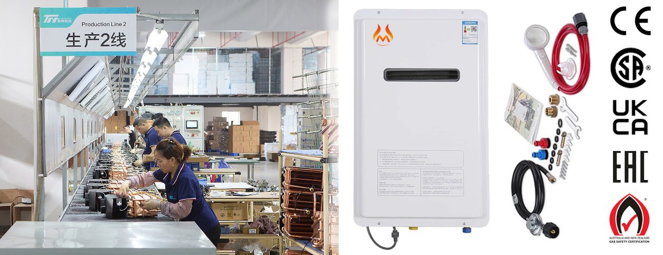 16L White Tankless Natural Gas Water Heater 4.7GPM Camping Gas Water Heater