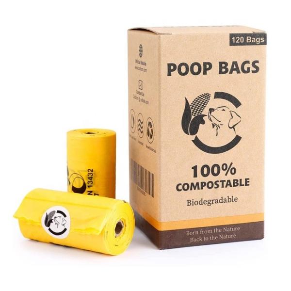 Wholesale 100% Compostable Biodegradable Dog Poop Bag Sustainable Packaging Bags Supplier China OEM Customized Logo Design