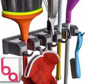 5 Position Cleaning Tool Holder 6 Hooks Wall Mount Broom Holder 447g