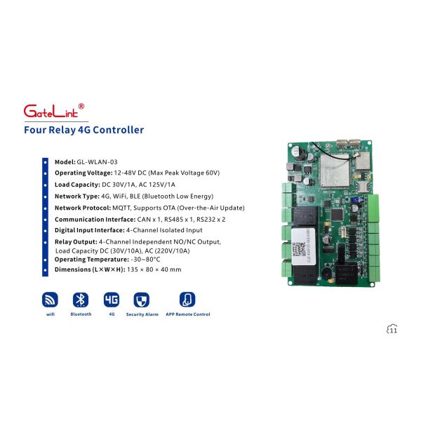 4G WiFi Smart Access Control System Industrial-Grade Gate Device Multi-User Authorization & Security Alerts for Parking Lots & Factory Entrance Control