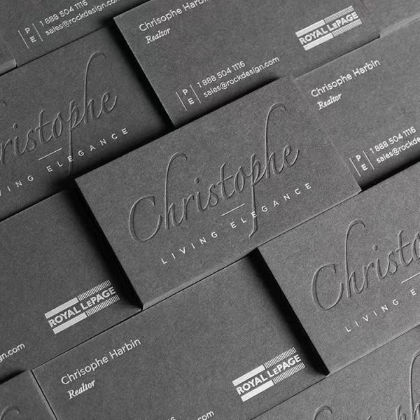 Impression offset de cartes de visite personnalisées de luxe avec votre propre conception et logo en relief