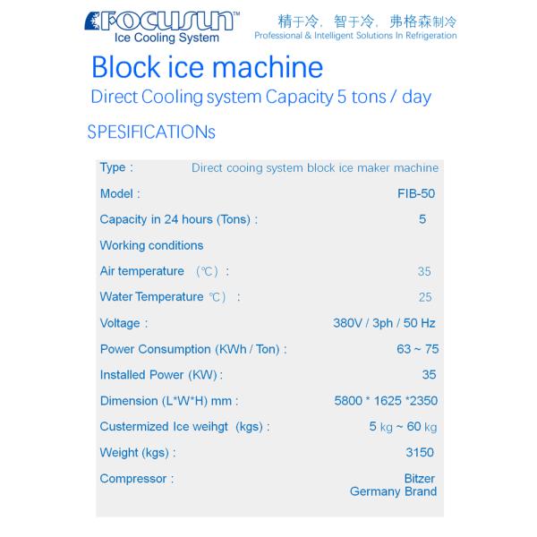 Industrial Block Ice Making Machine with 3150 KG Capacity and GEA/Bock Compressor