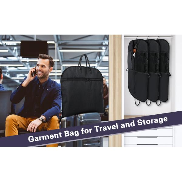 Gusseted Travel Garment Bag For Business, Foldable, Durable Thick Oxford Fabric Travel Suit Bag