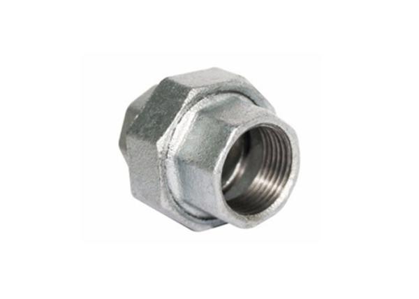 2-1/2 Size White / Black Pipe Union Fitting , Flat Seat Gas Pipe Union Malleable Iron
