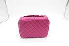 Rose Red Leather Cosmetic Bags 24cm 8.5cm 17cm Personalised Leather Makeup Bag