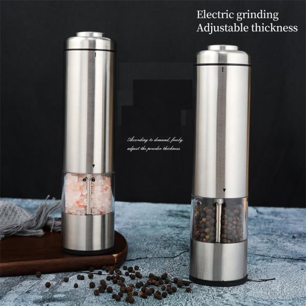 One Handed Operated Electric Pepper Grinder Adjustable Coarseness for Effortless BBQ