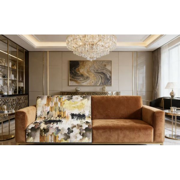 Modern Light Luxury Abstract Art Style Print Velvet For Sofa
