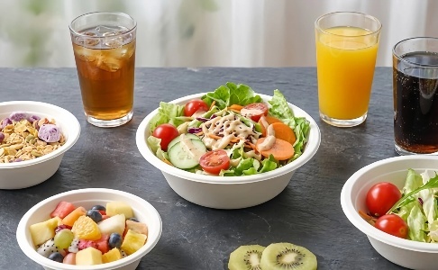 Compostable Bagasse Disposable Fruit Salad Containers Bowl 12oz