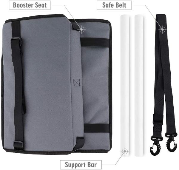 SGS 1.05kg Portable Pet Car Booster Seat Zipper Large Dog Car Seat
