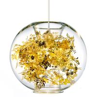 Lampe légère pendante de décoration de mariage de salon en verre de fleur de boule