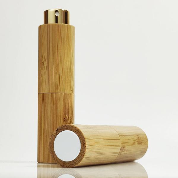 Empty 10ml 20ml 8ml Refillable Portable Liquid Container Bamboo Plastic Perfume Atomizer Spray Bottle