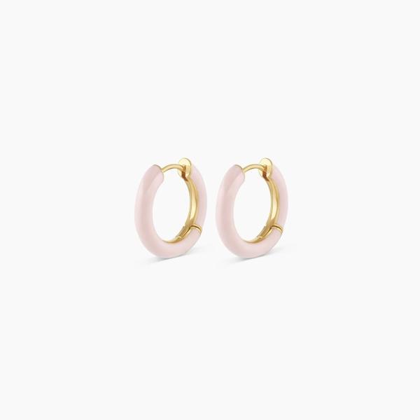 Logo personnalisé Chunky 18K Hoop doré Turquoise couleur émail 925 Sterling Silver Huggies Boucles d'oreilles