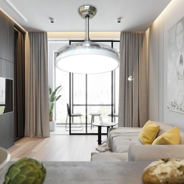 Ventilador de teto transparente com lâmina oculta com luz LED 1stshine Luxury European Design