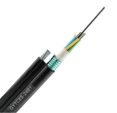 Os cabos de fibras óticas fracos blindados do tubo figuram 8 fibras do apoio 12 do auto pelo tubo GYTC8S