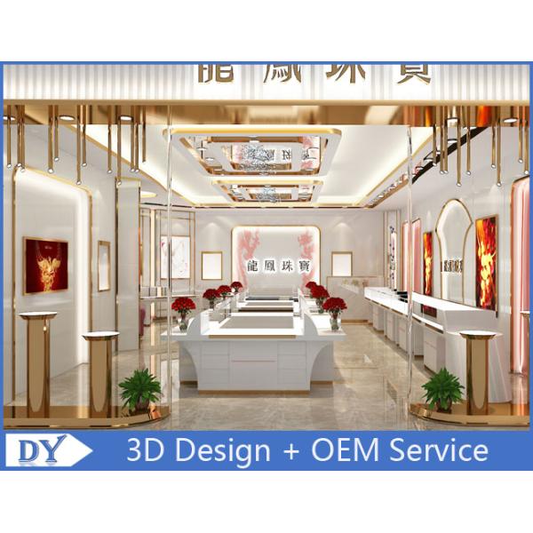 OEM Белый магазин ювелирных изделий дисплейные чехлы с светодиодным освещением, ювелирные витрины выставочный стол