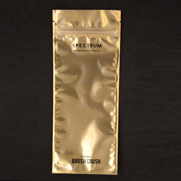 Customized Printing front zip lock aluminum foil Plastic bags for cosmetic makeup brush packaging
