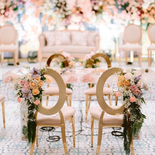 Modern Gold Chiavari Louis Chairs Hole Back Velvet Wedding Dining Living Room Outdoor Home Hotel Stylish Metal Restaurants