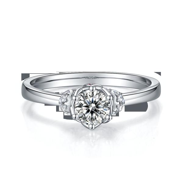Unique Flower Style White Gold Plated Ring Custom Moissanite Ring Engagement Women Jewelry