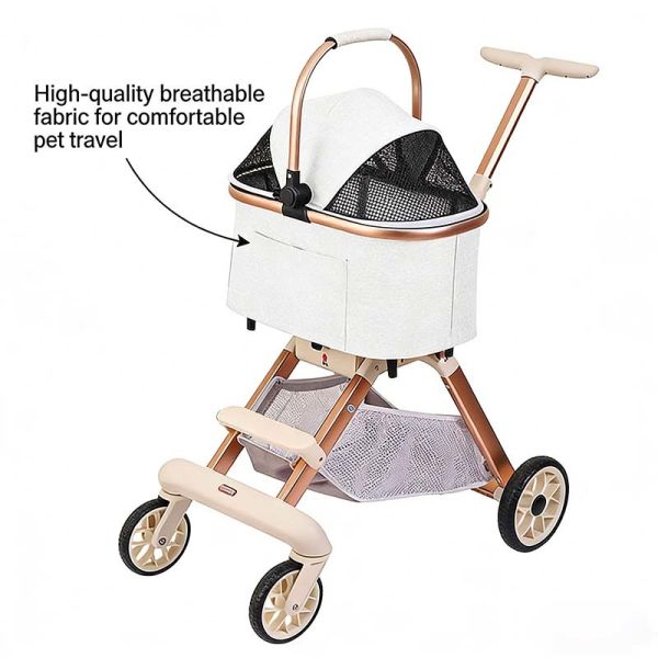 Wholesale Dog Cat Stroller, Foldable Lightweight Travel Trolley, 4-Wheel Safe Breathable Pet Carrier Bulk