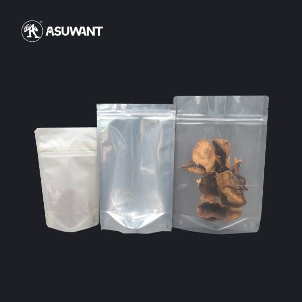 Resealable Stand Up Ziplock Bags Clear Mylar Biodegradable Packaging Bags CMYK Color