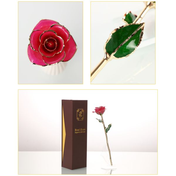 24 Karat Gold Dipped  Rose  Long Artificial Golden Covered Roses  for Graduation ,Christmas, Valentine's Day ,wedding Gift